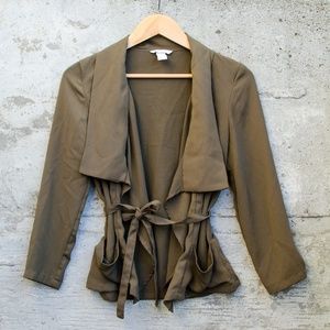 H&M Dark Forest Green Office Blouse